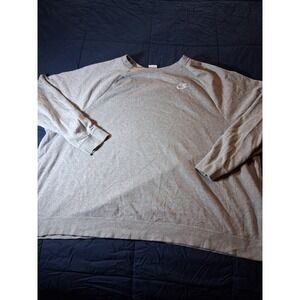 Nike Women 3X Heather Gray Crewneck Sweatshirt Raglan Sleeve French Terry 4579